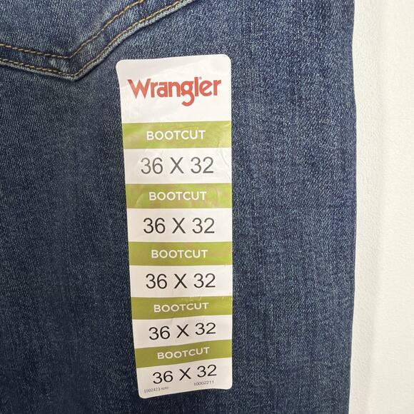 Wrangler Bootcut Denim Jean 36 X 32 Stretch Medium Wash Western Cowboy Rodeo NWT - Picture 6 of 8